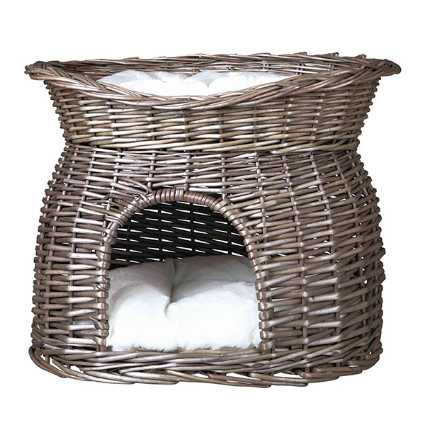 Pećina sa krevetom za mačke od pruća 54x43x37cm siva Trixie 2873